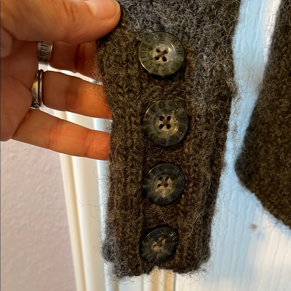 Harley Davidson Gray Cable Knit Sweater-M - Picture 5 of 8